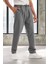 Bezayağı Kumaş Relax Fit Duble Paça Jogger Pantolon - Gri 5