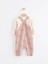 Pamuklu Pembe Tavşan Desenli Salopet Body Zıbın Set 2