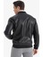 Su İtici Slim Fit Dar Kesim Kolej Yaka Astarlı Fermuarlı Rüzgar Geçirmez Suni Deri Mevsimlik Mont Y5367AZ25AU 7