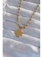 316L Çelik Top Zincirli Gold Renk Işlemeli Yonca Model Kolye - PRT3500EB02078 1