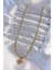 316L Çelik Top Zincirli Gold Renk Işlemeli Yonca Model Kolye - PRT3500EB02078 2