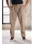Bezayağı Kumaş Relax Fit Duble Paça Jogger Pantolon - Vizon 1