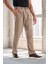 Bezayağı Kumaş Relax Fit Duble Paça Jogger Pantolon - Vizon 3