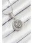 316L Çelik Zirkon Taşlı Çember Model Gümüş Renk Kadın Kolye - PRT3500EB08773 1