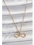 316L Çelik Gold Renk Zincir Zirkon Taşlı Sonsuzluk Model Kadın Kolye - PRT3500EB05668 1