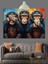 Üç Maymun Dekoratif Kanvas - Mdf Ahşap Tablo 3