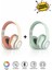 Kablosuz Kulaküstü Pembe-Yeşil Bluetooth Kulaklık Stereo-Mikrofon-Aux Sd Kart HK-035 1