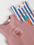 %100 Pamuklu Multi Bright Waffle Baskılı 2'li Romper Set 4