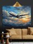 Uçan Yolcu Uçak Dekoratif Kanvas - Mdf Ahşap Tablo 4