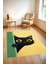 Makinede Yıkanabilir Kedi Desenli Kaymaz Taban Leke Tutmaz Çocuk Halısı Salon Halısı ve Yolluk 2