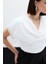 1366-1001 Ekru Kadın Degaje Bluz 4