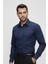 Slim Fit Pamuk Saten Klasik Lacivert Gömlek Gk 624 5