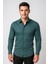 Slim Fit Pamuk Saten Klasik Yeşil Gömlek Gk 624 8