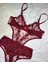 Bordo Dantel Iç Çamaşır Takımı Bodysuit 2
