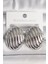 Pirinç Gümüş Renk Işlemeli Oval Model Kadın Küpe - PRT3500EB03884 1