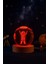 3D Astronot Küre Kristal LED Gece Lambası – Usb'li Ahşap Standlı LED Masa - Gece Lambası Rgb LED 1