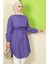 Yazlık Beli Bağlamalı Tunik Mor HM2811 1