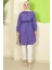 Yazlık Beli Bağlamalı Tunik Mor HM2811 2