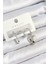 Pirinç Zirkon Taşlı Kalp Model Gümüş Renk 3lü Çift Kadın Küpe Set - PRT3500EB07277 1