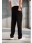 Mendes Baggy Kalıp Diagonal 3 Iplik Kumaş Erkek Eşofman Altı Pantolon - Siyah 4