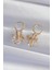 Pirinç Gold Renk Iri Zirkon Taşlı Fiyonk Model Halka Küpe - PRT3500EB02036 2