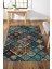 Makinede Yıkanabilir Renkli Patchwork Desen Kaymaz Taban Leke Tutmaz Salon Halısı ve Yolluk 2