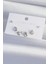 Pirinç Gümüş Renk Zirkon Taşlı Damla Model Küpe Seti - PRT3500EB02041 2