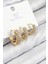 Pirinç Zirkon Taşlı 3lü Halka Model Gold Renk Kadın Küpe - PRT3500EB08381 1