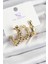 Pirinç Zirkon Taşlı Halka Model Gold Renk 3lü Kadın Küpe - PRT3500EB07798 1