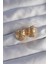 Pirinç Gold Renk Tırtıklı Minimal Bombeli Tasarım Küpe - PRT3500EB01735 1