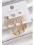 Pirinç Gold Renk Kalp Model Zirkon Taşlı Topçuk Detay Kadın Küpe Seti - PRT3500EB04106 1