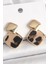 Pirinç Gold Renk Sallant Kare Leopar Desen Model Kadın Küpe - PRT3500EB04240 1