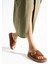 Tekstil-Nappa Hafif Comfort Kadın Taba Terlik 25Y-1481 6