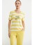 Rahat Kalıp Çizgili Pantolon Takım - Sarı 3