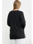 Triko Yaka Kombinli Uzun Kol Bluz - Siyah 6