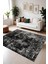 Bohem Siyah Halı - Dijital Yıkanabilir Kaymaz Taban Leke Tutmaz Salon Halısı Mutfak Halısı ve Yolluk 1