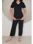 Kadın Pijama Takımı Kısa Kollu Siyah 7
