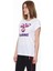 Triana Kadın Beyaz Baskılı Bisiklet Yaka Tişört 9