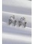 Pirinç Gümüş Renk Zirkon Taşlı Kalp Model Fiyonk Küpe - PRT3500EB02033 2