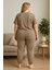 Kadın Büyük Beden Pijama Takımı Kahv-Lov-Ans 3