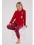 Yılbaşı Temalı Uzun Kol Kız Çocuk Pijama Takım 3512 2