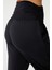 Siyah Beli Lastikli Şalvar Görünümlü Harem Pantolon Yoga Joggers 3