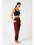 Bordo Beli Lastikli Şalvar Görünümlü Harem Pantolon Yoga Joggers 5