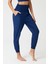 Lacivert Beli Lastikli Şalvar Görünümlü Harem Pantolon Yoga Joggers 1