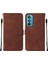Motorola Edge 30 Tam Korumalı Yumuşak Pu Deri Kapaklı Cüzdan Telefon Kılıfı, Kart Tutucu ve Uzun Askı ile Uyumlu (Yurt Dışından) 2