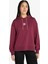 Stack Logo Loop Back Kadın Bordo Sweatshirt.- 1