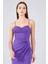 Kadın Ip Askılı Tül Mini Abiye Elbise 5077 Mor 3