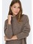 Kadın Onlhazel Yarım Balıkçı Oversize Yünlü Örme Kazak 15352853 Kahverengi 2