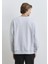 0S10389-82498 Mavi Logo Baskılı Gri Sweatshirt 3