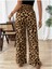 Kadın Süprem Kumaş Beli Lastikli Leopar Desen Pantolon 3